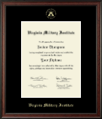 Virginia Military Institute Gold Embossed Diploma Frame in Studio