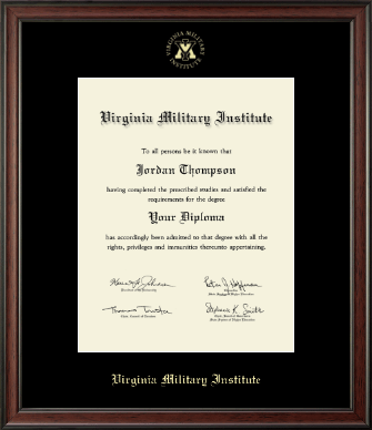 Virginia Military Institute diploma frame - Gold Embossed Diploma Frame in Studio