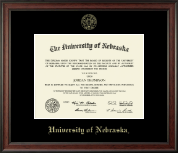 University of Nebraska Gold Embossed Diploma Frame in Studio