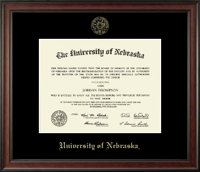 University of Nebraska diploma frame - Gold Embossed Diploma Frame in Studio