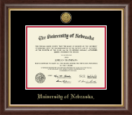 University of Nebraska Gold Engraved Medallion Diploma Frame in Hampshire