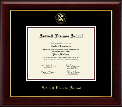 Sidwell Friends School diploma frame - Gold Embossed Diploma Frame in Gallery