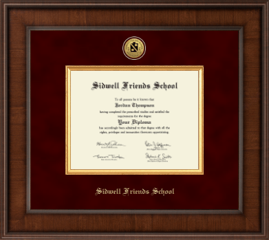 Sidwell Friends School diploma frame - Presidential Gold Engraved Diploma Frame in Madison