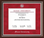 Miami University Pewter Masterpiece Medallion Diploma Frame in Devonshire