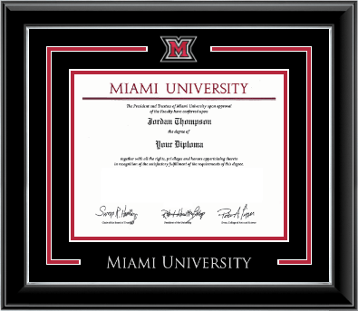 Miami University diploma frame - Spirit Medallion Diploma Frame in Onyx Silver