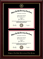 Rutgers University Double Document Diploma Frame in Gallery