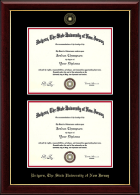 Rutgers University diploma frame - Double Document Diploma Frame in Gallery