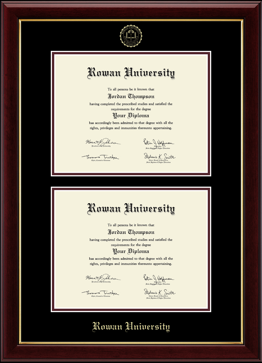 Rowan University Double Diploma Frame in Gallery Item 231423 from