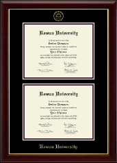 Rowan University Double Diploma Frame in Gallery