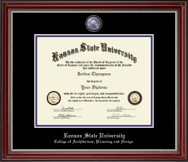 Kansas State University diploma frame - Masterpiece Medallion Diploma Frame in Kensington Silver