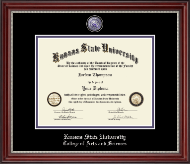 Kansas State University diploma frame - Masterpiece Medallion Diploma Frame in Kensington Silver