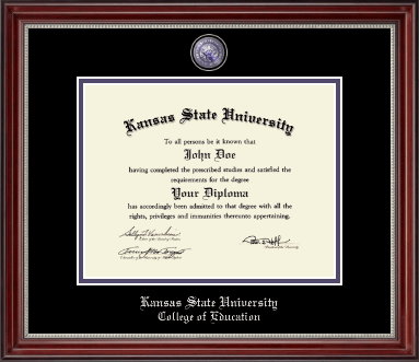 Kansas State University diploma frame - Masterpiece Medallion Diploma Frame in Kensington Silver