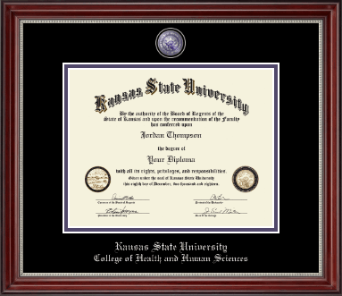 Kansas State University diploma frame - Masterpiece Medallion Diploma Frame in Kensington Silver