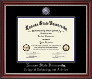 Kansas State University Masterpiece Medallion Diploma Frame in Kensington Silver
