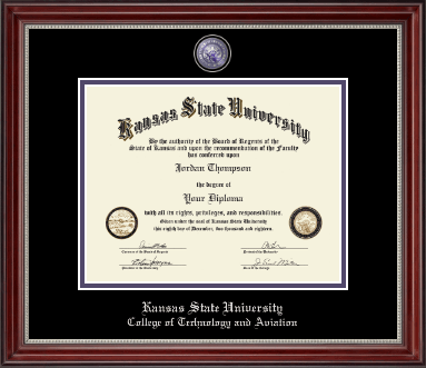 Kansas State University diploma frame - Masterpiece Medallion Diploma Frame in Kensington Silver