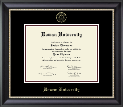 Rowan University diploma frame - Gold Embossed Diploma Frame in Noir