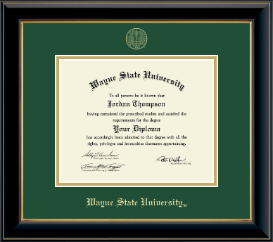 Wayne State University diploma frame - Gold Embossed Diploma Frame in Onyx Gold
