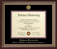Indiana University - Purdue University Columbus Gold Engraved Medallion Diploma Frame in Hampshire