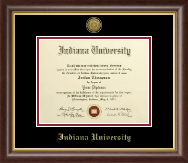 Indiana University Bloomington Gold Engraved Medallion Diploma Frame in Hampshire