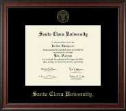 Santa Clara University Gold Embossed Diploma Frame in Studio