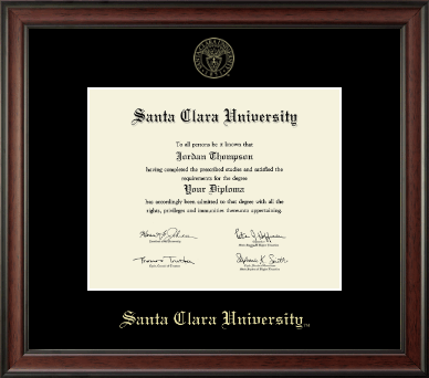 Santa Clara University diploma frame - Gold Embossed Diploma Frame in Studio