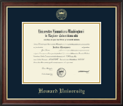 Howard University Gold Embossed Diploma Frame in Studio Gold