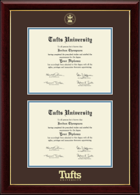 Tufts University diploma frame - Double Document Diploma Frame in Gallery