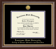 Louisiana State University Gold Engraved Medallion Diploma Frame in Hampshire
