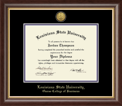 Louisiana State University diploma frame - Gold Engraved Medallion Diploma Frame in Hampshire