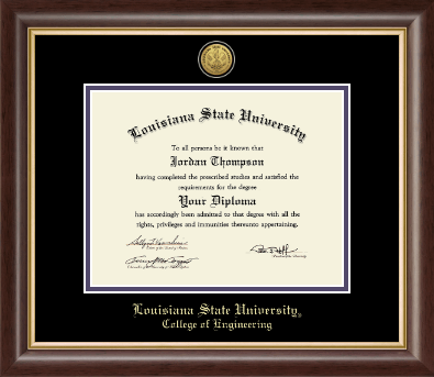 Louisiana State University diploma frame - Gold Engraved Medallion Diploma Frame in Hampshire
