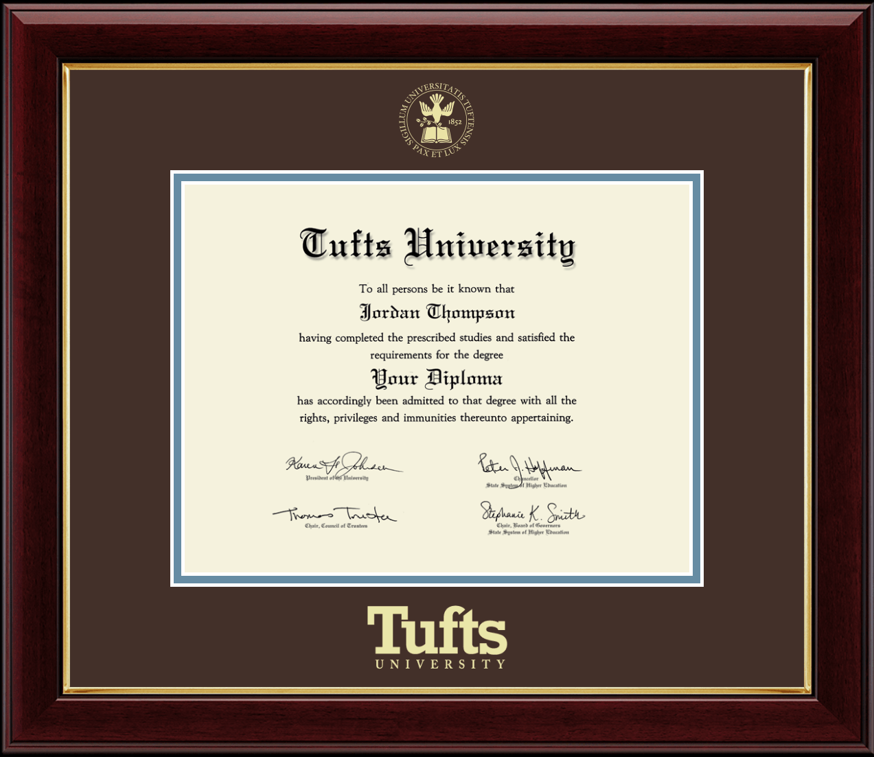 Tufts University Gold Embossed Diploma Frame in Gallery - Item #231972