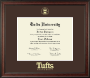 Tufts University Gold Embossed Diploma Frame in Studio