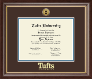 Tufts University Gold Engraved Medallion Diploma Frame in Hampshire