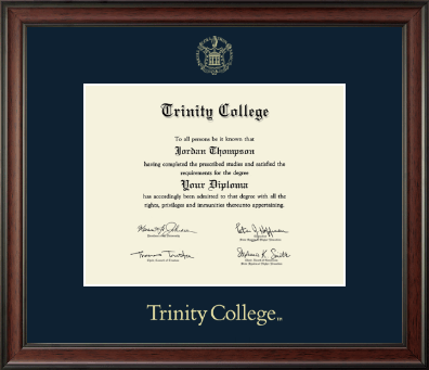 Trinity College diploma frame - Gold Embossed Diploma Frame in Studio