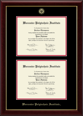 Worcester Polytechnic Institute diploma frame - Double Diploma Frame in Gallery