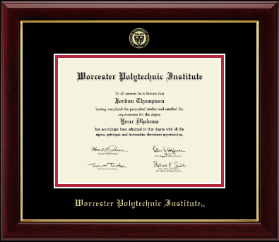 Worcester Polytechnic Institute diploma frame - Gold Embossed Diploma Frame in Gallery