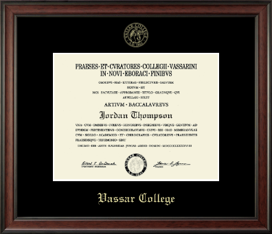 Vassar College diploma frame - Gold Embossed Diploma Frame in Studio