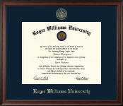 Roger Williams University Gold Embossed Diploma Frame in Studio