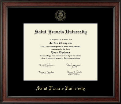 Saint Francis University diploma frame - Gold Embossed Diploma Frame in Studio