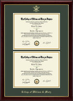 William & Mary diploma frame - Double Document Diploma Frame in Gallery