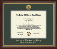 William & Mary diploma frame - Gold Engraved Medallion Diploma Frame in Hampshire
