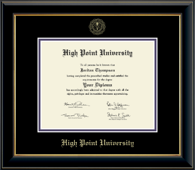 High Point University diploma frame - Gold Embossed Diploma Frame in Onyx Gold