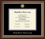 High Point University Gold Engraved Medallion Diploma Frame in Hampshire