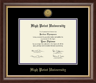 High Point University diploma frame - Gold Engraved Medallion Diploma Frame in Hampshire