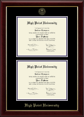 High Point University Double Document Diploma Frame in Gallery