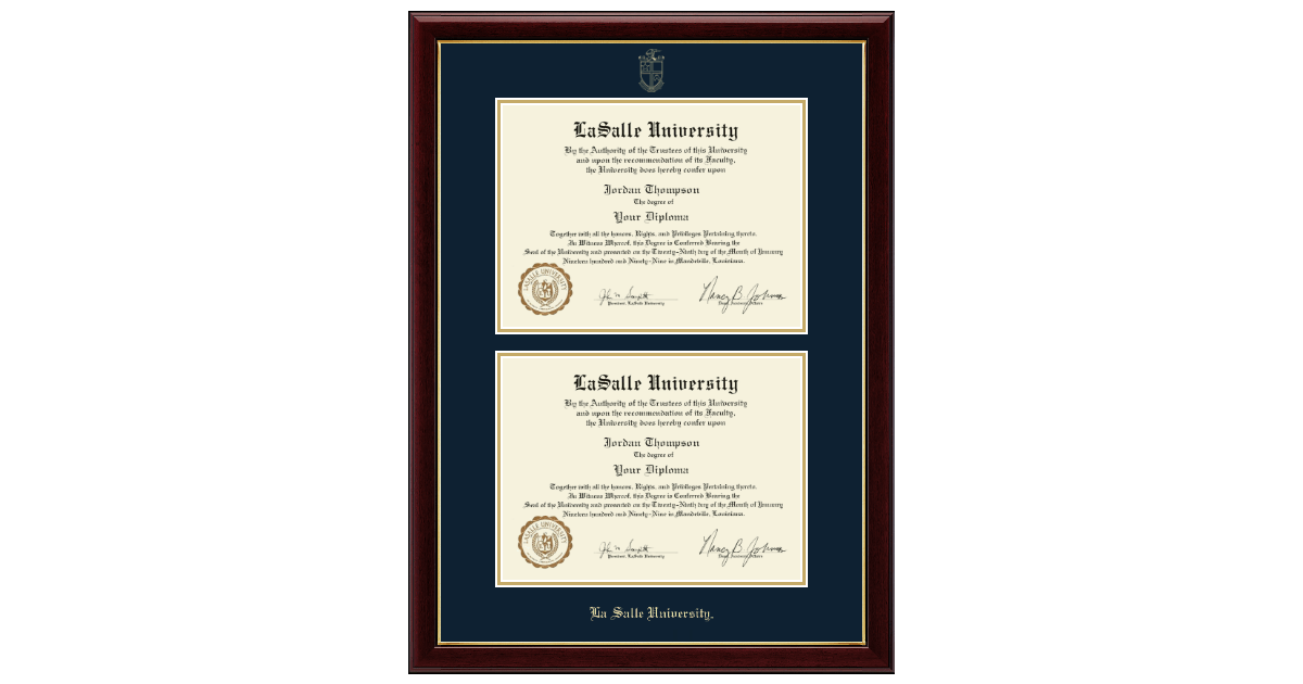 Double Document Diploma Frame in Gallery La Salle University Item 232190