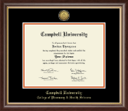 Campbell University Gold Engraved Medallion Diploma Frame in Hampshire