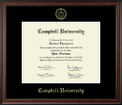 Campbell University Gold Embossed Diploma Frame in Studio