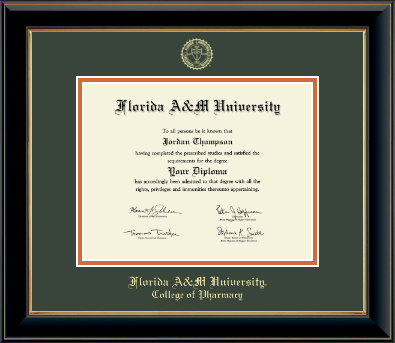 Florida A&M University diploma frame - Gold Embossed Diploma Frame in Onyx Gold