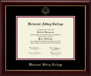 Belmont Abbey College Gold Embossed Diploma Frame in Gallery